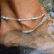  anklet lady's accessory chain turquoise manner turquoise manner beads .. thin on goods simple casual summer beach sea lovely 