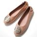 TORY BURCH Tory Burch туфли-лодочки CLAIRE BALLET Crea балет 147379 женский кожа балетки двойной T Logo обувь LIGHT-SAND/GOLD/SILVER-236