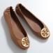 TORY BURCH Tory Burch Flat туфли-лодочки MINNIE TRAVEL BALLET WITH METAL LOGO 50393 женский балетки кожа обувь 232/ROYAL-TAN/GOLD