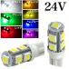 24V LED �o���u T10 �E�F�b�W 9�A 2�Z�b�g 3�`�b�v5050 SMD �X���[�� �|�W�V���� �z���C�g �u���[ �I�����W �O���[�� �C�G���[ �s���N�p�[�v��