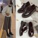  женский кожа обувь толщина низ обувь Loafer мокасины JK туфли-лодочки futoshi . каблук шнурок чёрный обратная сторона ворсистый женщина обувь стиль ходить на работу посещение школы комфорт 