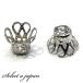 [10 piece ] beads cap 8mm deep flower type washer flower seat silver hand made accessory parts silver color 