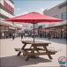  большой сад стол комплект пикник комплект из дерева стол bench комплект зонт имеется 6 - 8 человек для атмосферостойкий двор tera скан p место для модный удобный 