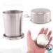  складной стакан 2 шт. комплект крышка имеется из нержавеющей стали THKJ переносной уличный кемпинг путешествие предотвращение бедствий легкий в использовании рекомендация популярный удобный товары DIY. рекомендация место хранения удобный 