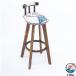 утро еда высокий балка табурет solid дерево linen балка табурет 360° роторный балка табурет retro раунд высокий табурет сиденье высота 25-33 дюймовый kaun