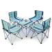 Camping Table Chairs Oxford Cloth Folding Table and Chair Set, Lightweight Indoor and Outdoor Camping Picnic Table, Convenient to Store and Carry 47x4