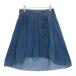 [28666] LIZLISADOLL Liz Lisa кукла юбка до колена размер 140cm темно-синий лента симпатичный Denim ткань ga- Lee талия резина Kids 