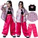  ребенок одежда танцевальный костюм Kids выставить hip-hop одиночный товар в клетку розовый рубашка choki ткань to чейнджер брюки hip-hop Kids Dance мужчина женщина. 
