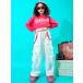  Dance tops .... Kids белый брюки выставить девочка Корея k-pop костюм hip-hop Jazz Dance симпатичный короткий t рубашка длинный рукав брюки-карго 