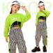  Kids танцевальный костюм .... tops длинный рукав зеленый tops Zebra рисунок камуфляж брюки выставить длинные брюки hip-hop Kids Корея девочка ребенок рисунок брюки зеленый 