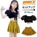  Kids танцевальный костюм .... tops в клетку юбка Dance чёрный tops Корея hip-hop .... Kids .... Cheer костюм девочка Short ребенок 