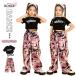  Kids танцевальный костюм Cheer Kids Cheer девушка hip-hop heso..jazz выставить девочка t рубашка камуфляж брюки Kids танцевальный костюм чёрный t рубашка jaz Mai шт. 
