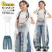 Denim Kids танцевальный костюм белый k-pop костюм выставить рубашка Denim брюки .... длинные брюки тренировка надеты короткий рукав tops Корея девочка девушки hip-hop 
