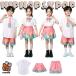  Cheer Cheer девушка белый рубашка розовый юбка короткий брюки Kids танцевальный костюм выставить верх и низ в комплекте модный девочка мужчина ребенок симпатичный симпатичный половина 