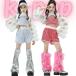  танцевальный костюм chu-ru Kirakira Kids гетры украшен блестками имеется heso.. розовый белый девочка Kids Dance stage костюм ребенок одежда HIPHOP Корея Jazz da