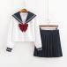  super-discount 4 point set sailor suit JK uniform shirt cosplay top and bottom set short sleeves long sleeve skirt butterfly necktie socks attaching 