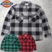Dickies �f�B�b�L�[�Y #DC2053 ���� �`�F�b�N �t�����l���V���c�����Y �j�� �g�b�v�X �l���V���c �����O�X���[�u �I���u���`�F�b�N�� �J�W���A�� �A���J�W