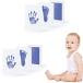 baby dirt not ink hand-print foot-print kit baby frame gift celebration of a birth growth record newborn baby 1 -years old birthday cat dog hand pair type souvenir 2 set ( light blue )