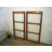 taC0954*(2)[H91cm×W43cm]×2 листов * Vintage * ценный размер. ретро старый дерево рамка-оправа стекло дверь * старый двери раздвижная дверь маленькое окно рама Akira . брать . интерьер L внизу 