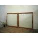 taD0145*[H96cm×W86cm]×2 листов * Vintage * ретро тест ... старый дерево рамка-оправа стекло дверь * старый двери раздвижная дверь рама маленькое окно старый дом в японском стиле старый мебель старый инструмент L внизу 