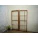 taD0261*[H120,5cm×W44cm]×2 листов * Showa Retro . тест ... старый дерево рамка-оправа стекло дверь * двери раздвижная дверь рама окно старый дом в японском стиле воспроизведение преобразование Vintage L внизу 
