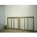 taE0381*[H83cm×W87cm]×2 листов * серебряный молдинг стекло. старый дерево рамка-оправа стекло дверь * двери раздвижная дверь окно стекло рама retro античный L внизу 