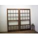 taE0603*[H176cm×W91cm]×2 листов * Showa Retro . дизайн стекло. старый из дерева раздвижная дверь * двери стекло дверь старый дом в японском стиле воспроизведение б/у жилье Vintage M сосна 