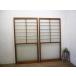 taE0770*(2)[H176,5cm×W89,5cm]×2 листов * Showa Retro . тест ... старый дерево рамка-оправа стекло дверь * двери раздвижная дверь рама старый дом в японском стиле Cafe lino беж .nM сосна 