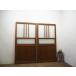 taF0303*(1)[H176cm×W90,5cm]×2 листов * Showa Retro . тест ... старый из дерева стекло дверь * двери раздвижная дверь рама старый дом в японском стиле магазин инвентарь жилье Vintage M сосна 