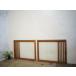 taF0438*[H70cm×W87cm]×2 листов * Vintage * ретро тест ... старый дерево рамка-оправа стекло дверь * двери раздвижная дверь окно рама lino беж .n магазин инвентарь L внизу 