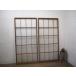 taG0741*[H177cm×W83cm]×2 листов * Showa Retro . дизайн стекло. старый из дерева раздвижная дверь * двери стекло дверь рама старый дом в японском стиле Cafe Vintage M сосна 