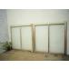 taH0535*(5)[H87cm×W89cm]×2 листов * Vintage * краска. облупленное место . старый дерево рамка-оправа стекло дверь * двери раздвижная дверь окно стекло рама магазин инвентарь . материал retro L внизу 