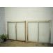 taH0537*(7)[H87cm×W89cm]×2 листов * Vintage * краска. облупленное место . старый дерево рамка-оправа стекло дверь * двери раздвижная дверь окно стекло рама retro магазин инвентарь . материал L внизу 