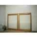 taI0087*(2)[H109cm×W87cm]×2 листов * Vintage * надежно считая . структура .. ретро старый дерево рамка-оправа стекло дверь * старый двери раздвижная дверь рама окно б/у жилье L внизу 