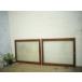 taI0149*[H71cm×W84cm]×2 листов * Showa Retro . дизайн стекло. старый дерево рамка-оправа раздвижная дверь * двери стекло дверь рама маленькое окно . материал б/у жилье Vintage L внизу 