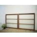 taI0353*[H94,5cm×W93cm]×2 листов * Vintage * ретро тест ... старый дерево рамка-оправа стекло дверь * двери раздвижная дверь окно стекло рама старый дом в японском стиле воспроизведение строительство материал L внизу 