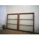 taI0503*[H106,5cm×W88,5cm]×2 листов * античный *.... стекло ввод. старый дерево рамка-оправа раздвижная дверь * двери волна стекло дверь рама окно стекло retro L внизу 
