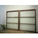 taI0772*(2)[H116,5cm×W87,5cm]×2 листов * Vintage * ретро старый дерево рамка-оправа стекло дверь * двери раздвижная дверь окно стекло рама старый дом в японском стиле . материал б/у жилье L внизу 