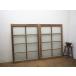 taJ0247*(2)[H122,5cm×W87cm]×2 листов * Vintage * тест ... есть старый дерево рамка-оправа стекло дверь * двери раздвижная дверь окно стекло рама старый дом в японском стиле . материал retro L внизу 