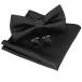 [JEMYGINS] одноцветный бабочка галстук . pocket square запонки кнопка имеется мужской чёрный 