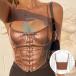 бюстье топ женский tops bare top безрукавка короткий PU кожа передний открытие передний крюк 