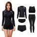  Rush Guard женский 5 позиций комплект купальный костюм body type покрытие UV cut леггинсы длинный рукав Rush Guard передний .