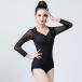  бальные танцы костюм tops Mai шт. костюм Leotard латиноамериканский платье современный платье женский футболка длинный рукав тугой корпус желтохвост мех одноцветный внутренний постановка тренировка надеты 