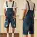  мужской Denim комбинезон шорты шорты комбинезон надеты .. лето укороченные брюки повреждение Denim короткий хлеб укороченные брюки casual мужчина низ ходить на работу 
