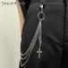  цепочка для бумажника брюки цепь мужской женский унисекс для мужчин и женщин аксессуары 3 полосный Cross 10 знак . простой модный симпатичный k