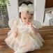  baby One-piece платье детский комбинезон девочка платье для церемоний chu-ru лента для волос детское платье половина день рождения костюм свадьба 1 лет день рождения 100 день .. три .