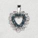  подвеска с цепью серебряный 925 Испания производства гонки . Heart сапфир цвет женский мужской SILVER925