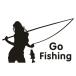  стикер наклейка рыбалка Go Fishing рыбалка человек рыба женщина машина стикер переводная картинка царапина вмятина .. симпатичный модный мотоцикл cooler-box 