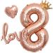 deerzon rose Gold 8 лет цифра ba Rune party украшение установка день рождения девочка Heart способ судно ( цифра [8])