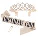  день рождения Crown рама Gold crystal Tiara день рождения party для женщина * ребенок соответствует ( золотой цвет BIRTHDAY GIRL)